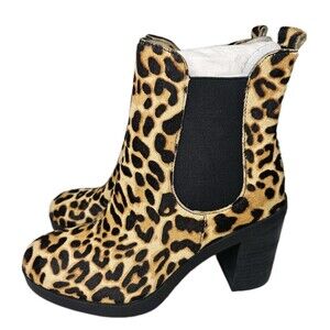 Women's Crown Vintage After Hours Leather/Fur Ankle Boots Shoes, Size 6.5